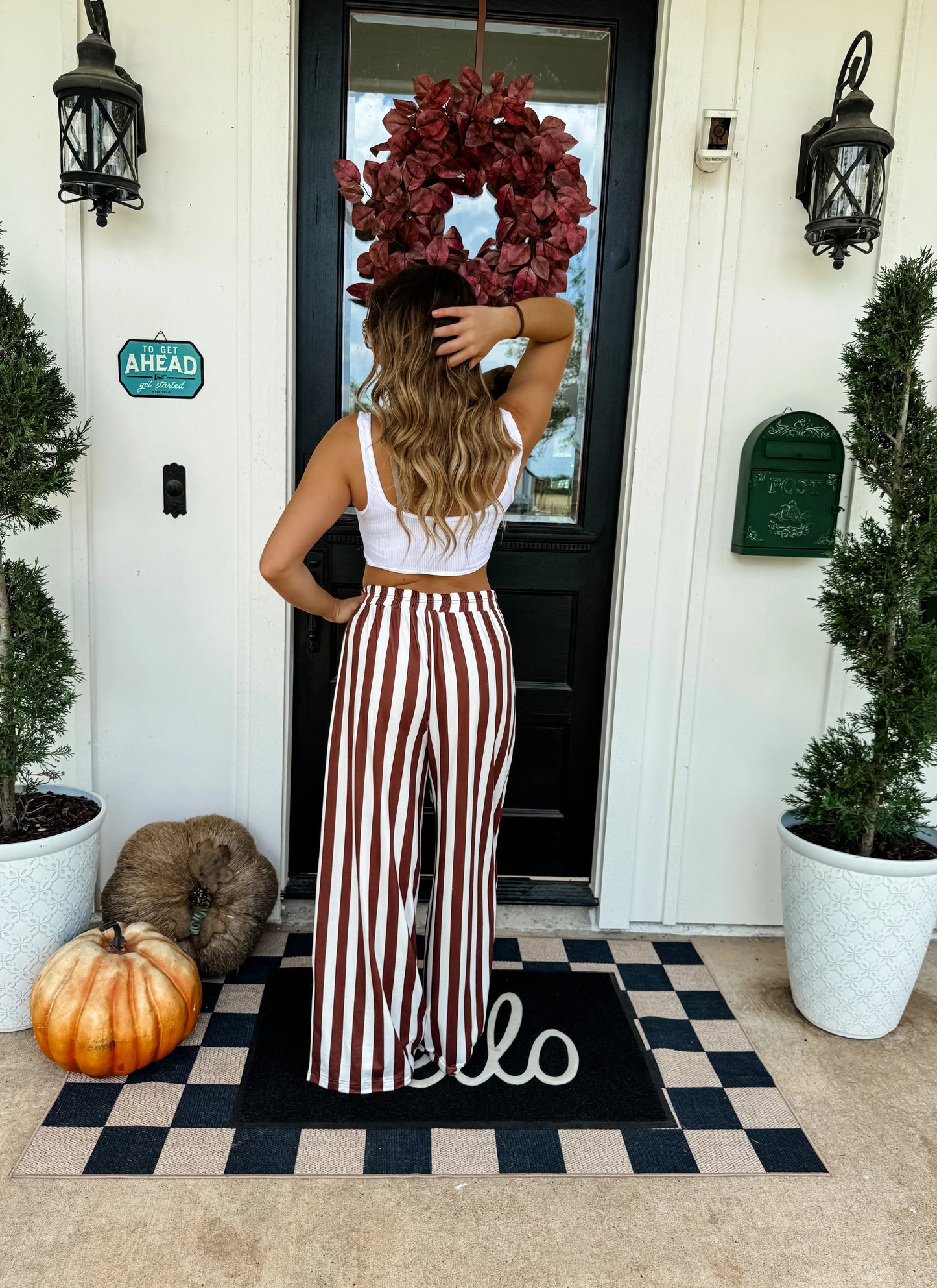 Vertical Vibes ~ Brown Stripe Pants