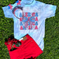 AMERICA ~ Tie Dye Bow America Tee