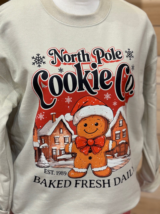 North Pole Cookie Co. Gingerbread Crewneck Sweatshirt