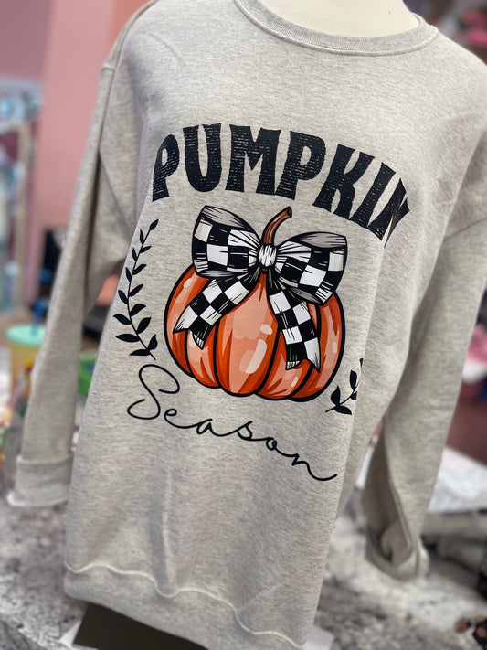 Pumpkin Season ~ Heather Oatmeal Crewneck