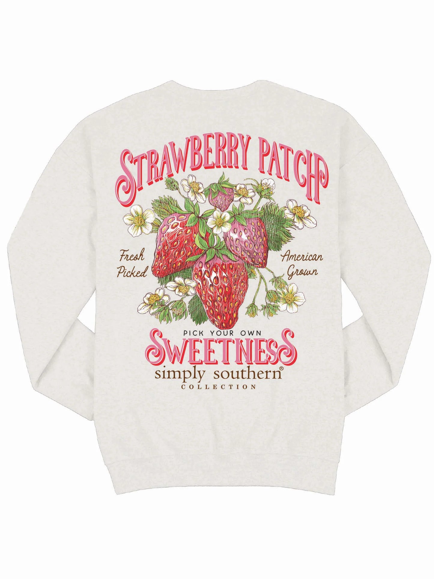 Strawberry Patch ~ Oversized Simply Southern Sweatshirt