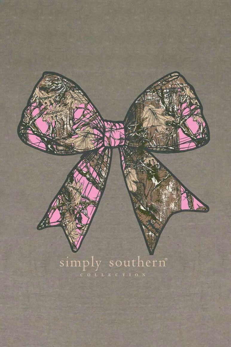 Camo and Pink Bow ~ Simply Southern Tee