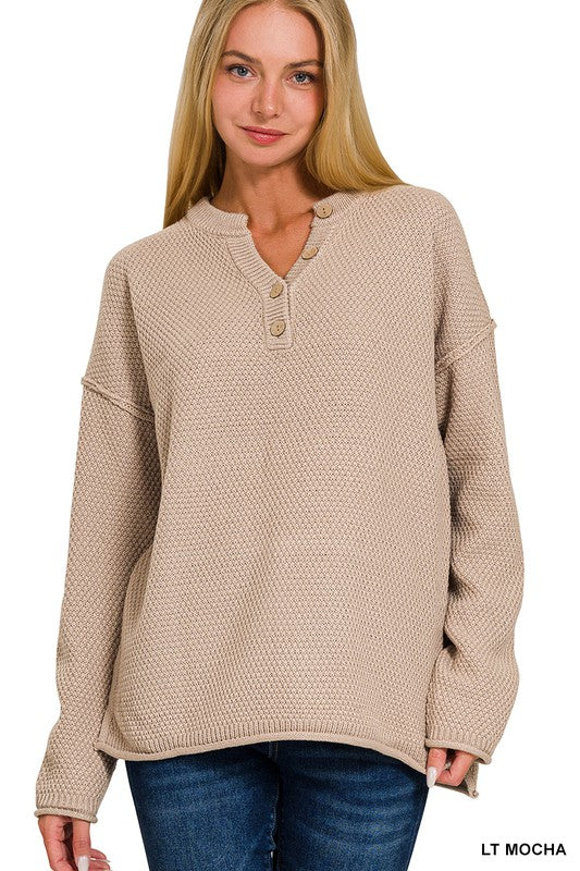 Everyday Perfect Waffle Knit Henley