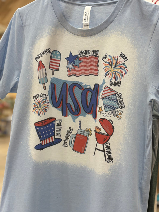 USA ~ Patriotic Bleached Tee