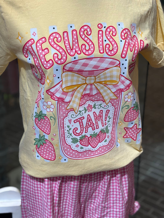 Jesus Is My Jam ~ Butter Yellow Tee or Crewneck Sweatshirt