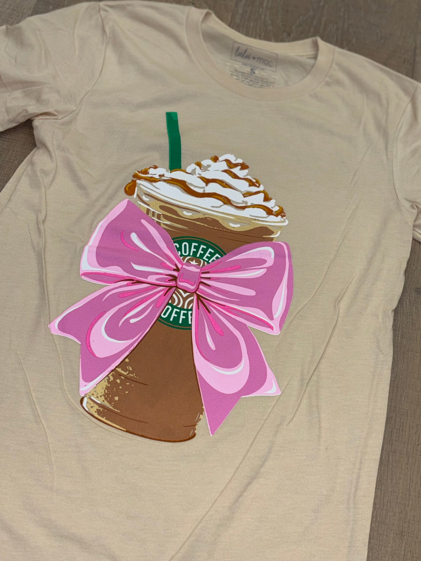 Lulu Mac Coffee Bow ~ Graphic Tee