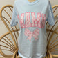 Mama ~ Baby Blue and Pink Ribbon Graphic Tee