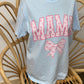 Mama ~ Baby Blue and Pink Ribbon Graphic Tee