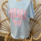 Mama ~ Baby Blue and Pink Ribbon Graphic Tee