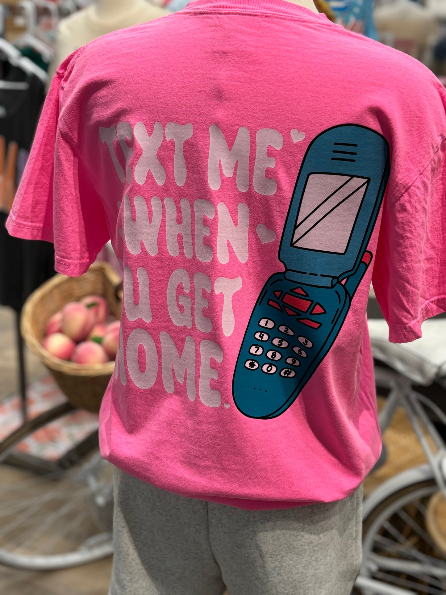 Text Me When You Get Home ~ Neon Pink Graphic Tee or Hoodie