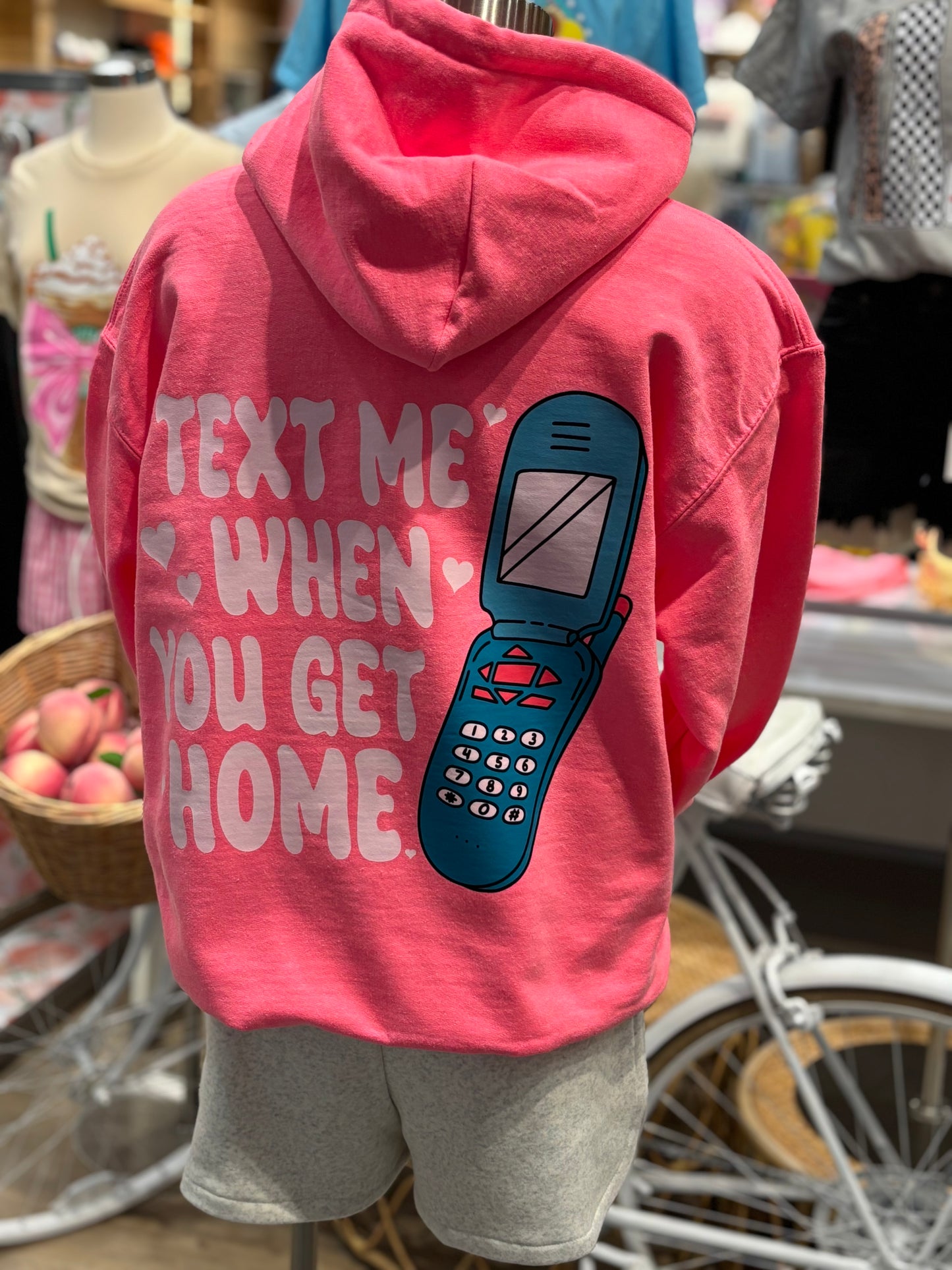 Text Me When You Get Home ~ Neon Pink Graphic Tee or Hoodie
