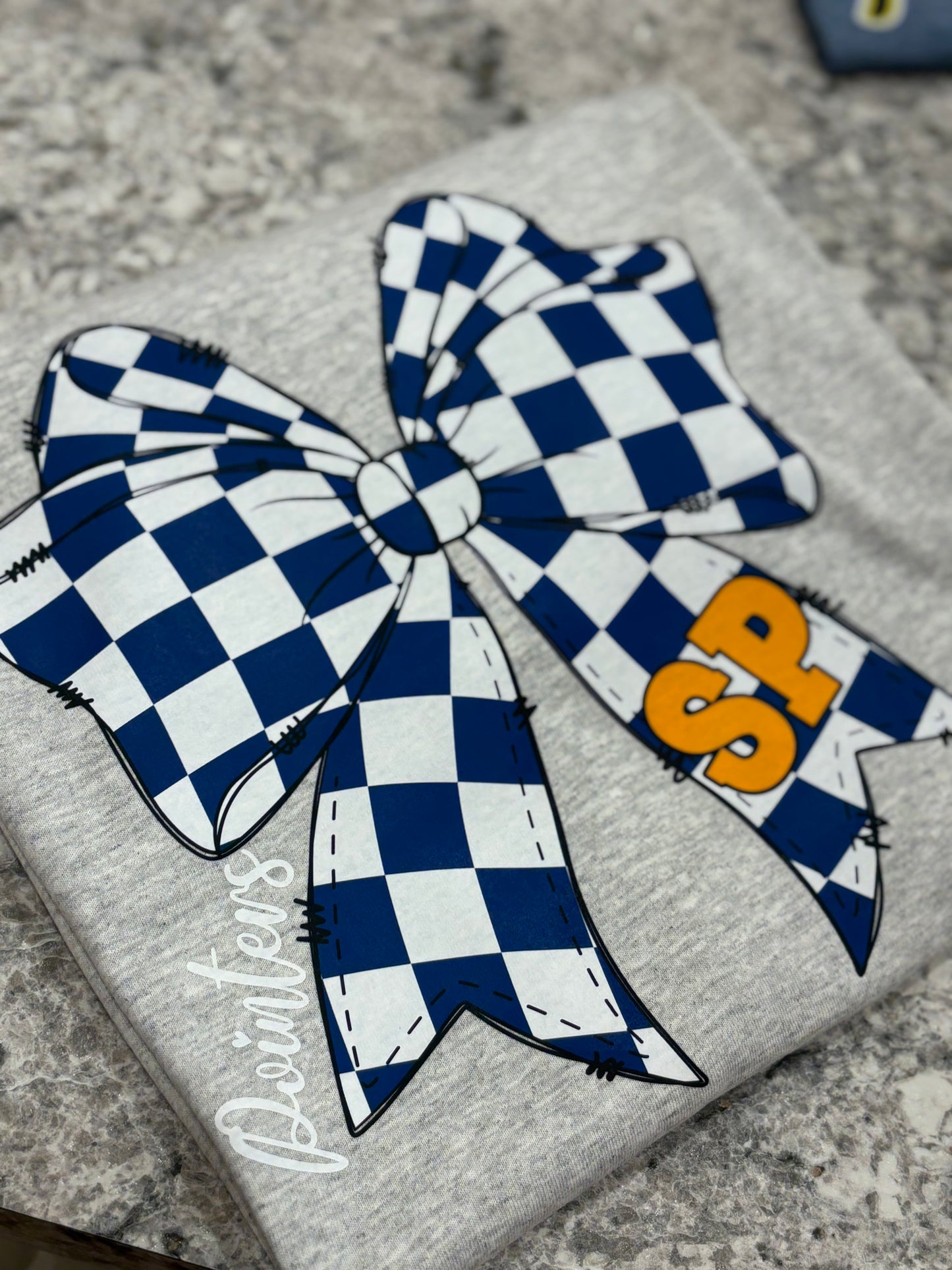 Checkered Bow ~ Customizable School Spirit Design