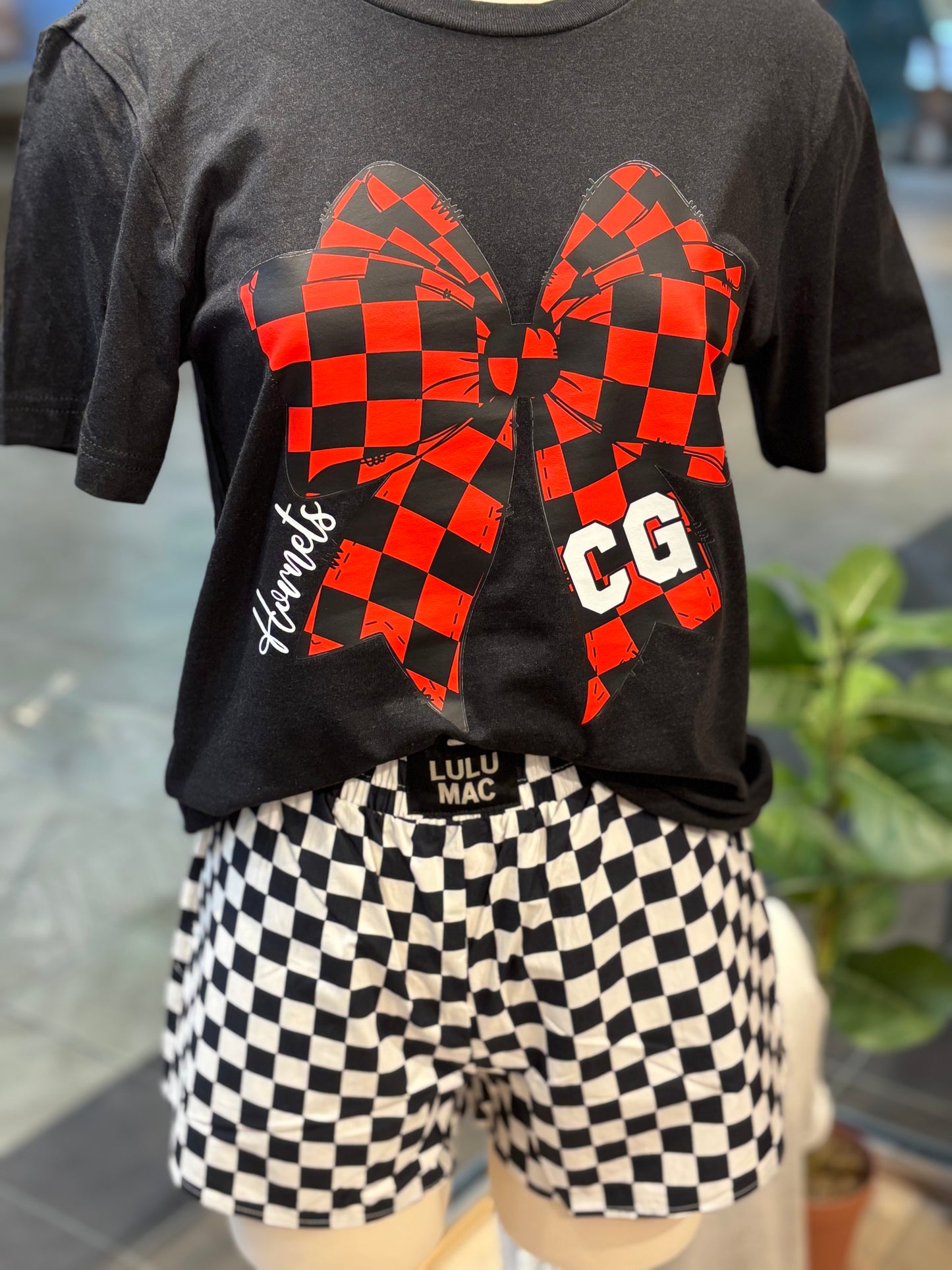 Checkered Bow ~ Customizable School Spirit Design