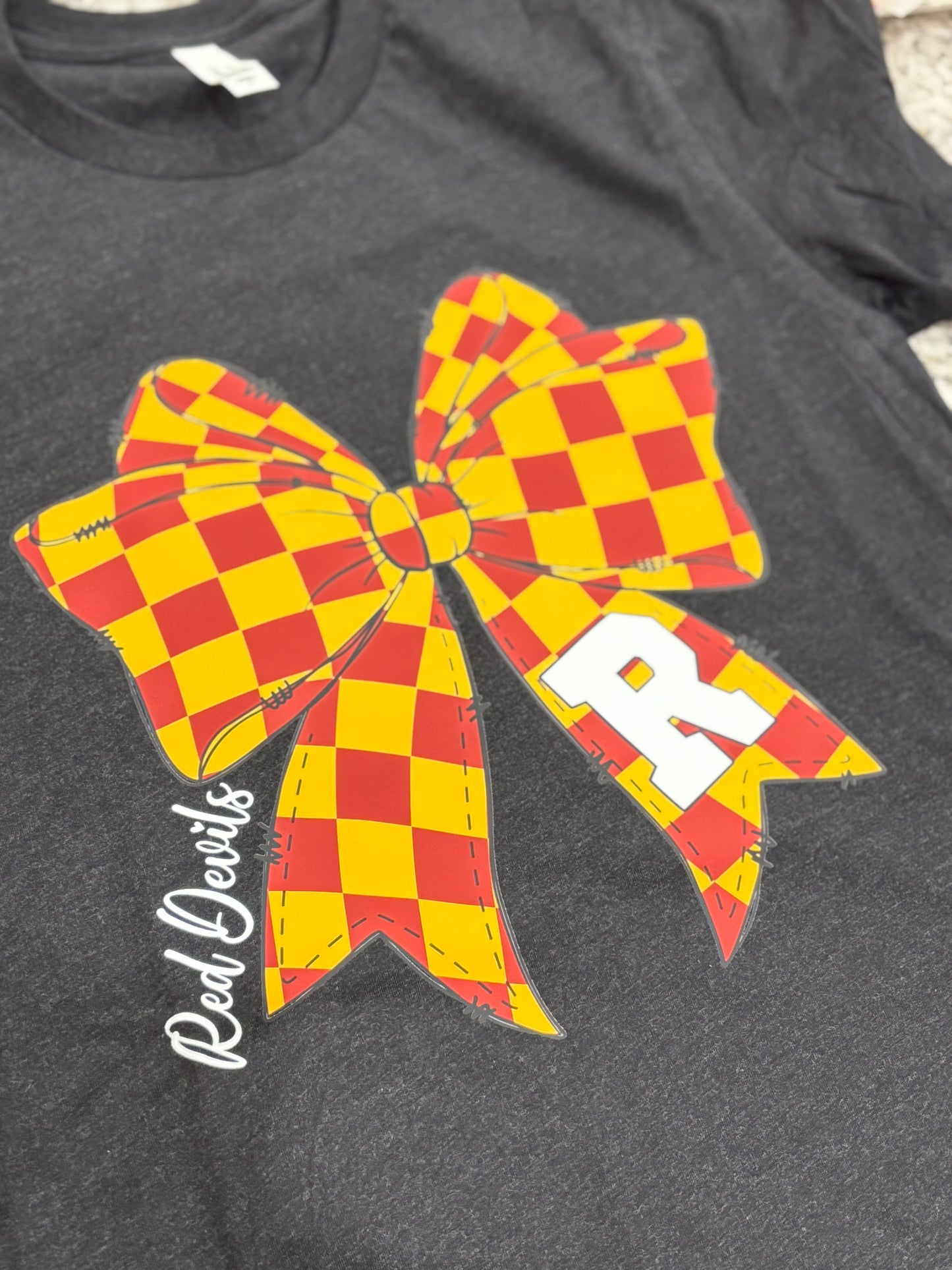 Checkered Bow ~ Customizable School Spirit Design