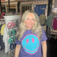 Smiley Face ~ Purple and Teal Graphic Tee