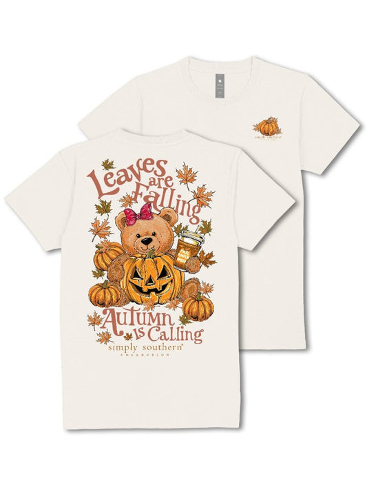 Leaves Are Falling ~ Teddy Bear Simply Southern Tee