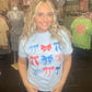 Coquette Patriotic Bow ~ Baby Blue Comfort Colors Tee