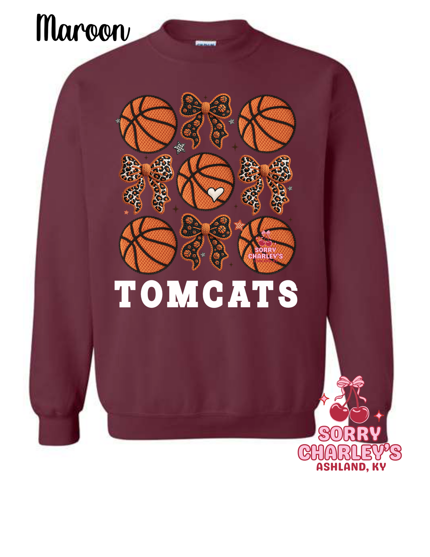 Custom Yarn Basketballs and Bows Shirt