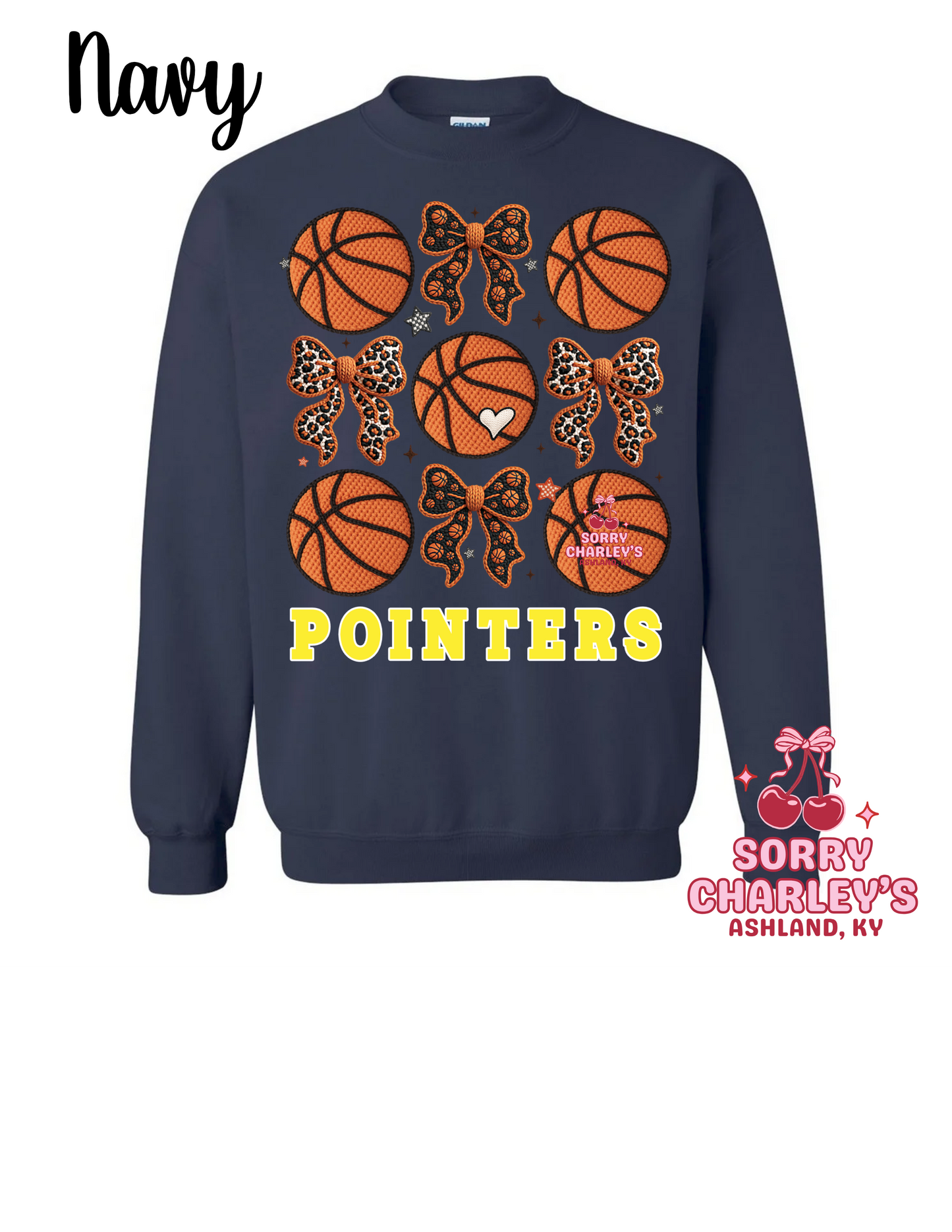Custom Yarn Basketballs and Bows Shirt