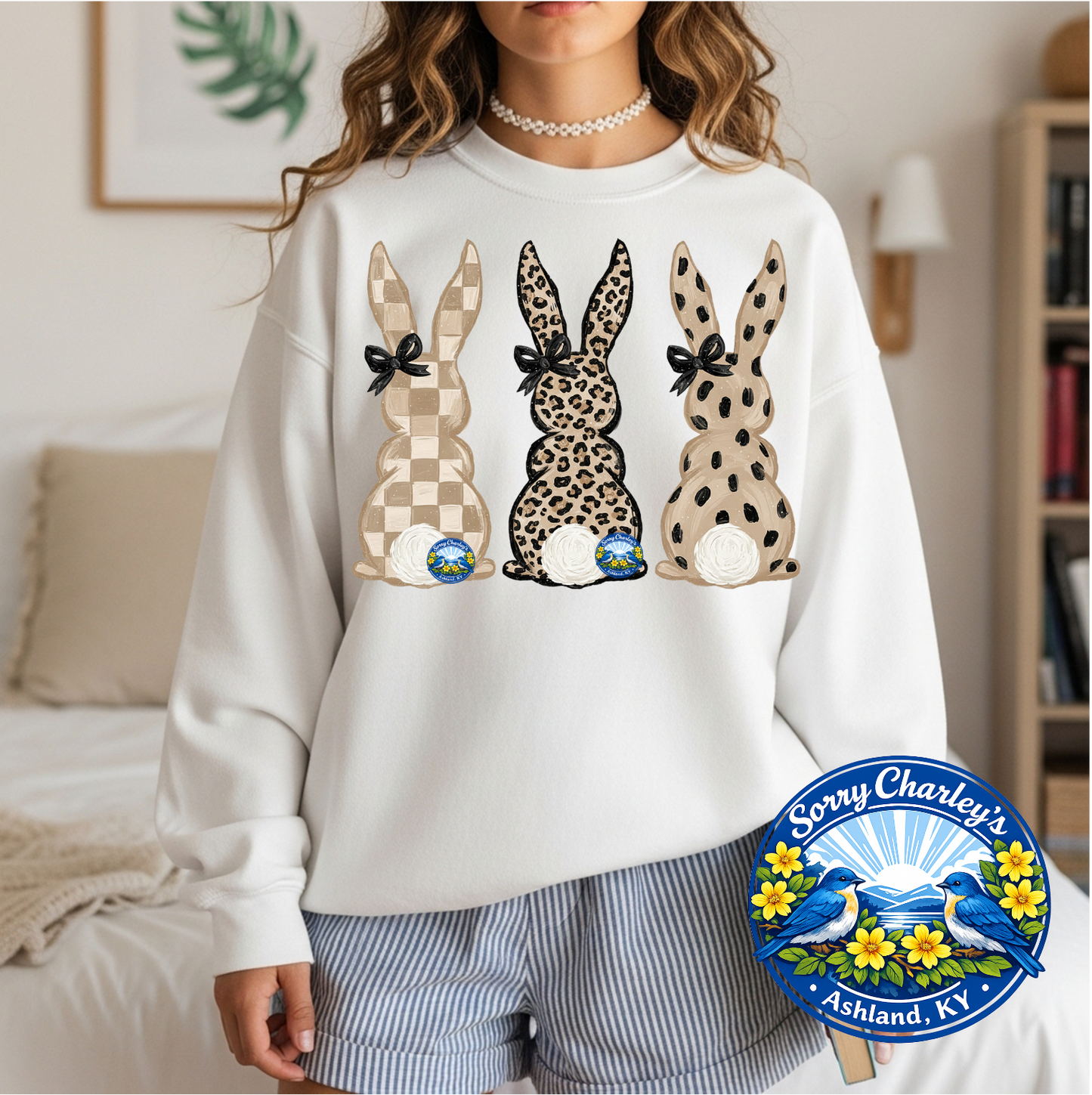 Neutral Bunnies ~ Easter T-shirt or Crewneck Sweatshirt