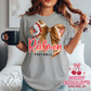 Customizable Watercolor Football Bow T-Shirt Crewneck or Hoodie