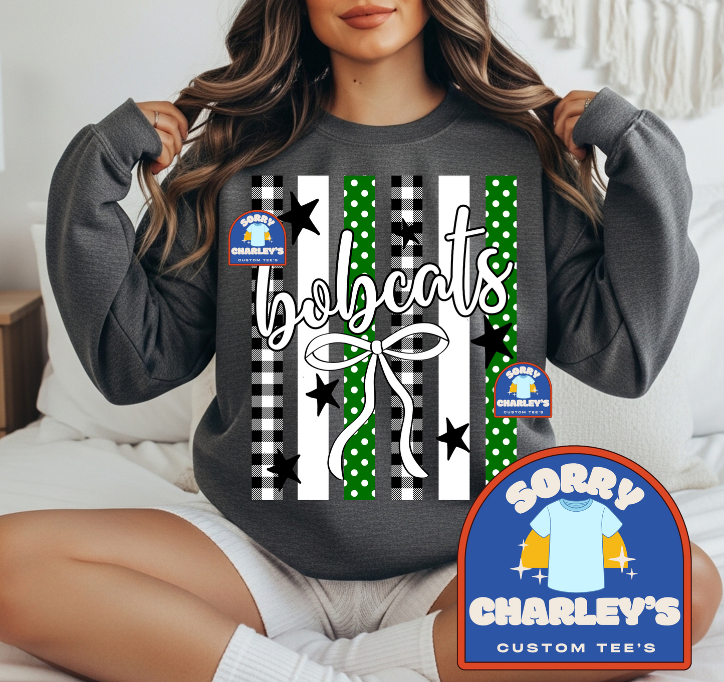 Customizable Coquette Striped School Spirit Design