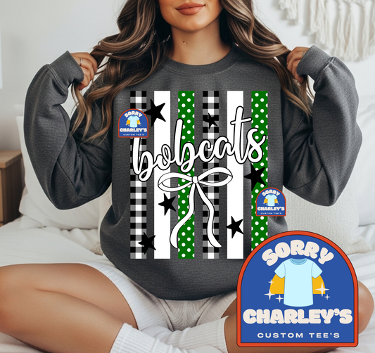Customizable Coquette Striped School Spirit Design