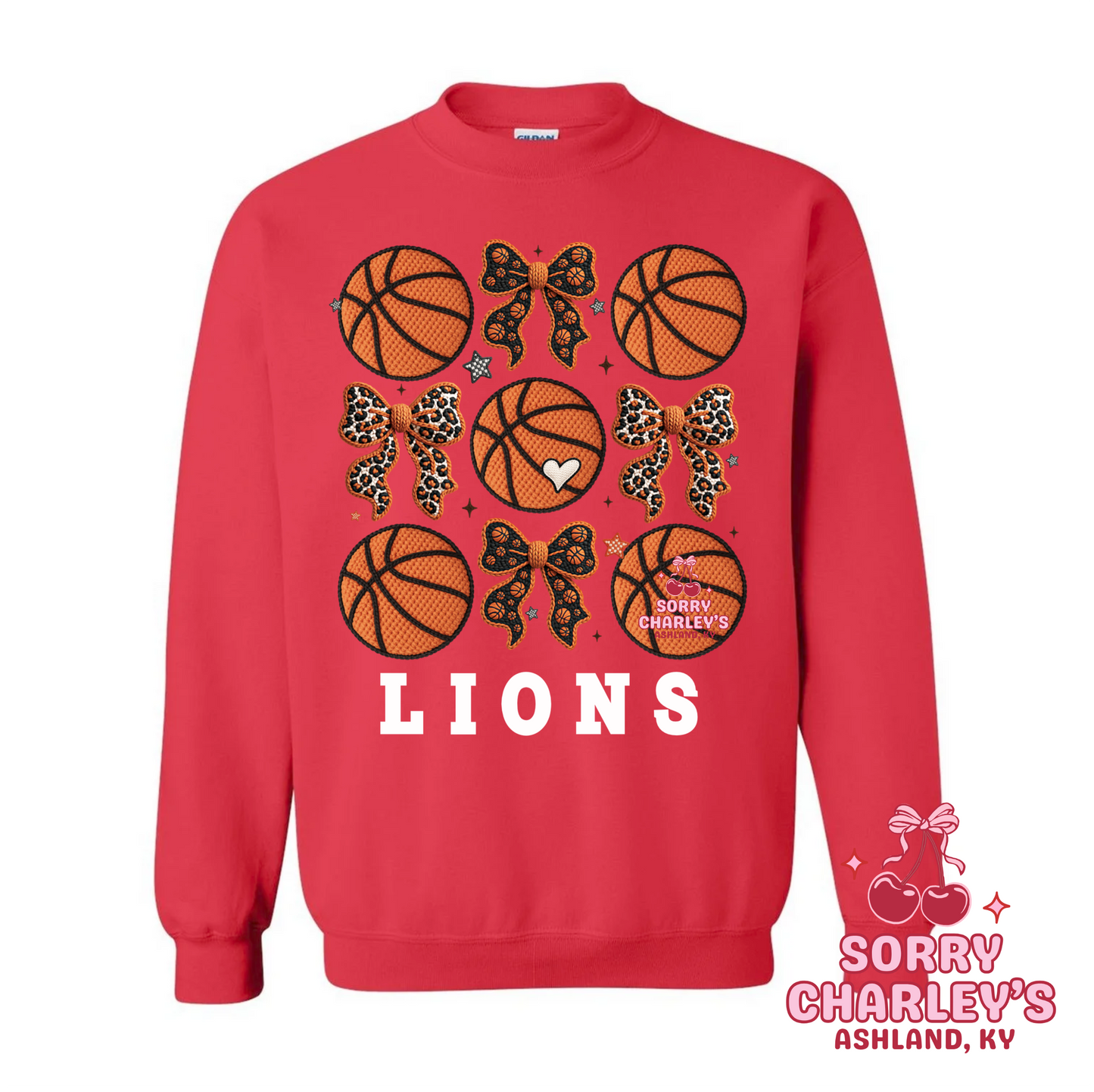 Custom Yarn Basketballs and Bows Shirt