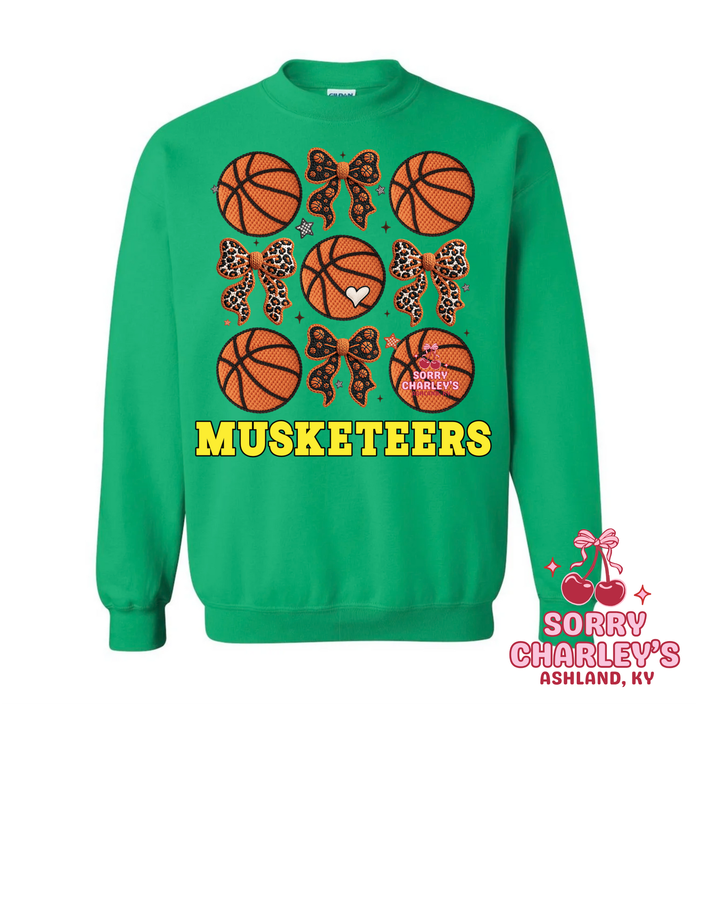 Custom Yarn Basketballs and Bows Shirt
