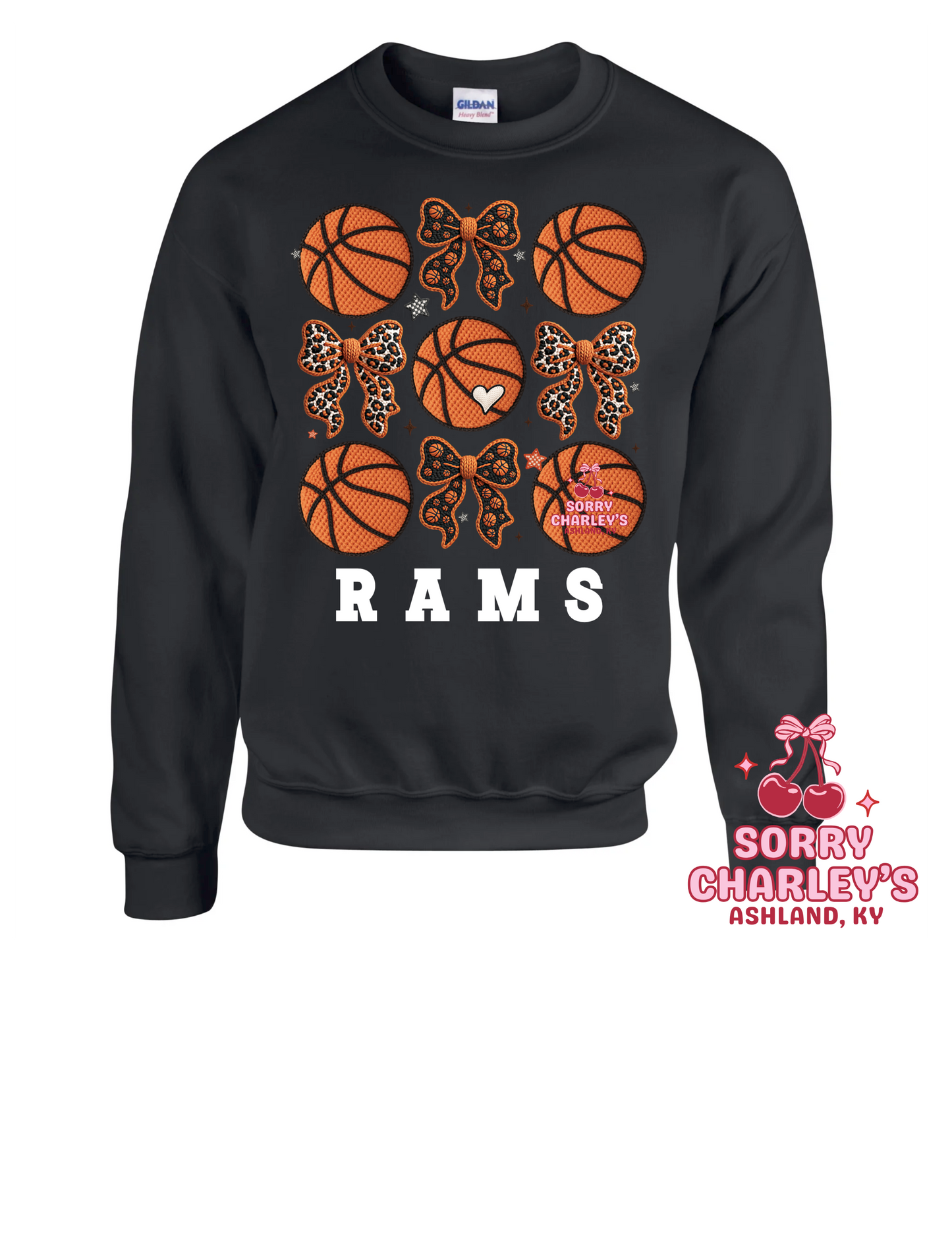 Custom Yarn Basketballs and Bows Shirt
