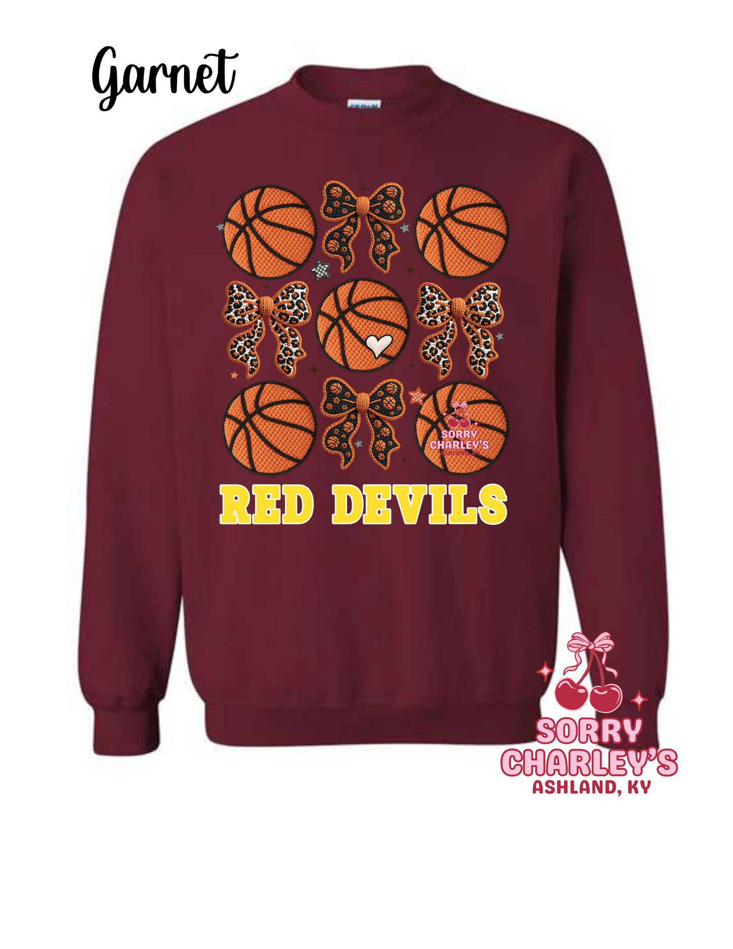 Custom Yarn Basketballs and Bows Shirt