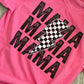 Mama ~ Checkered Lightning Bolt Tee