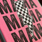 Mama ~ Checkered Lightning Bolt Tee