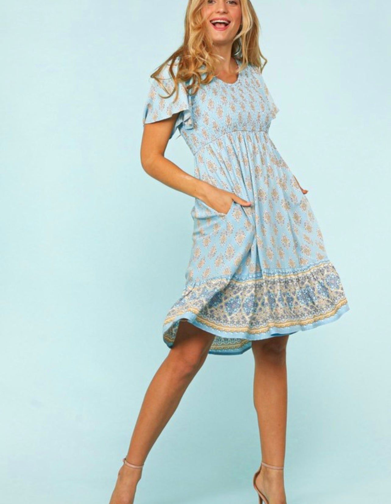 Walking On Sunshine ~ Bohemian Smocked Dress