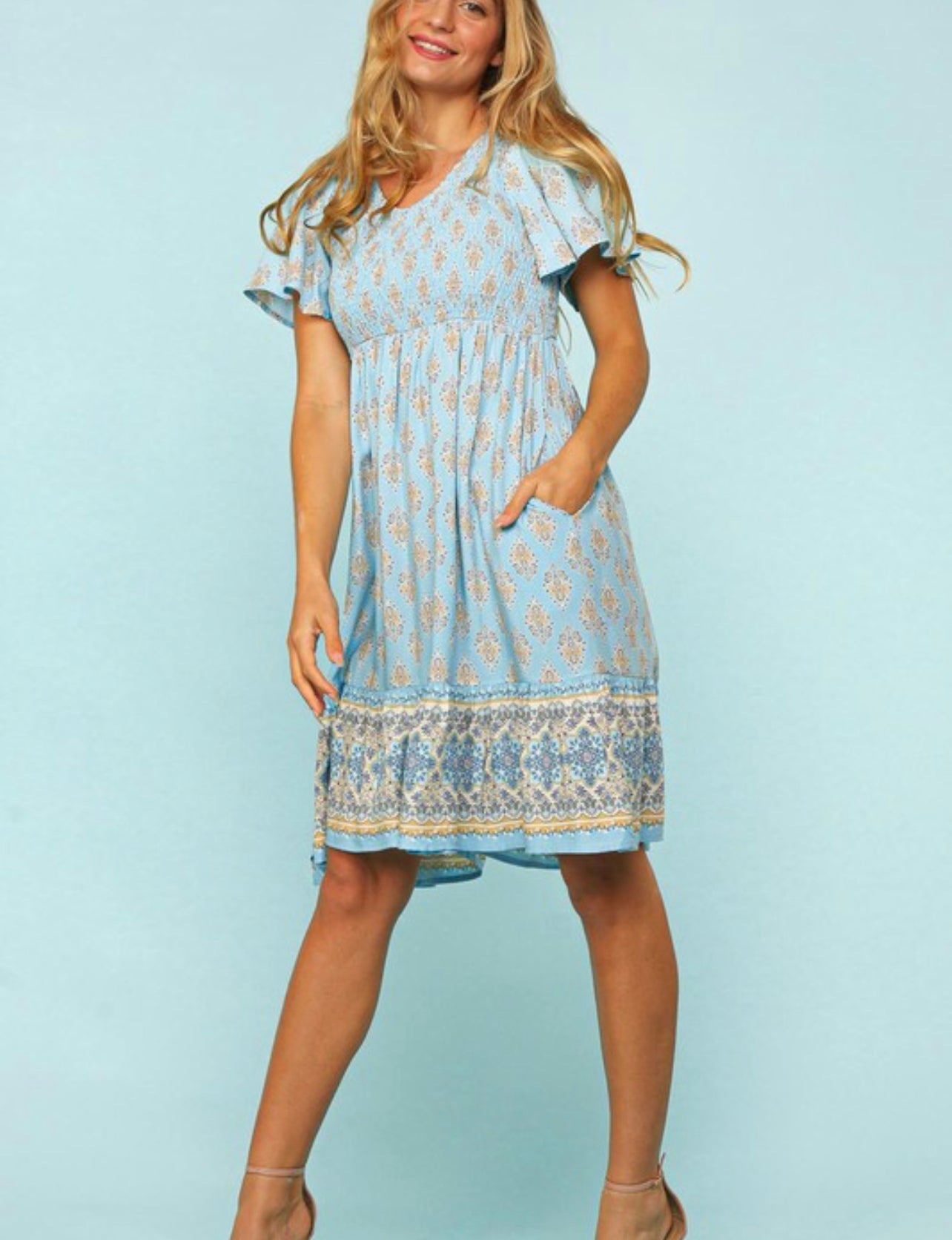 Walking On Sunshine ~ Bohemian Smocked Dress