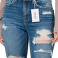 Kylie ~ High Waisted Distressed Flare Jeans