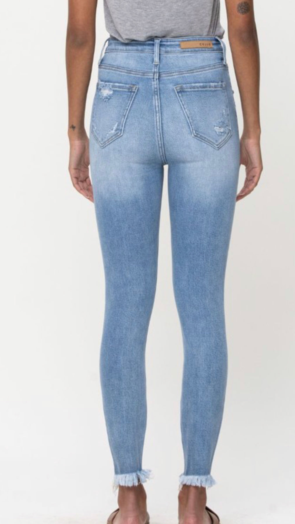 Monroe ~ Cello Brand - High Rise Distressed Skinny Jeans