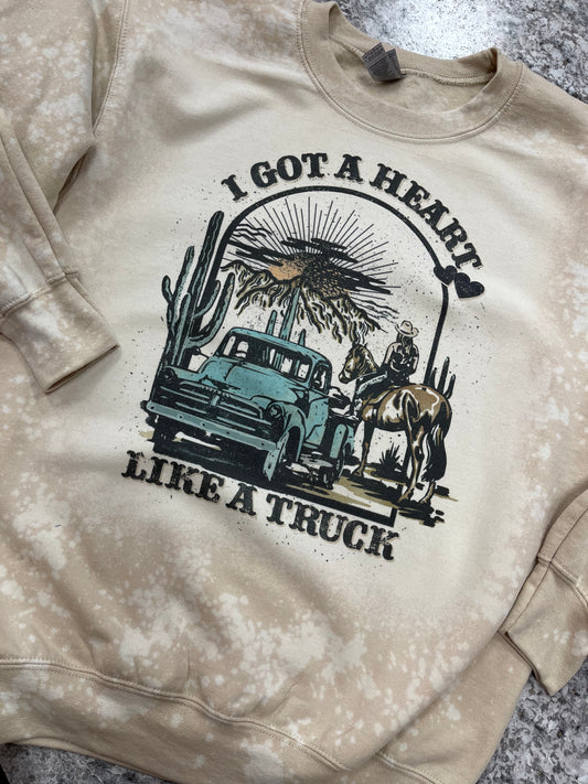 Like A Truck - Bleached Crewneck Sweatshirt