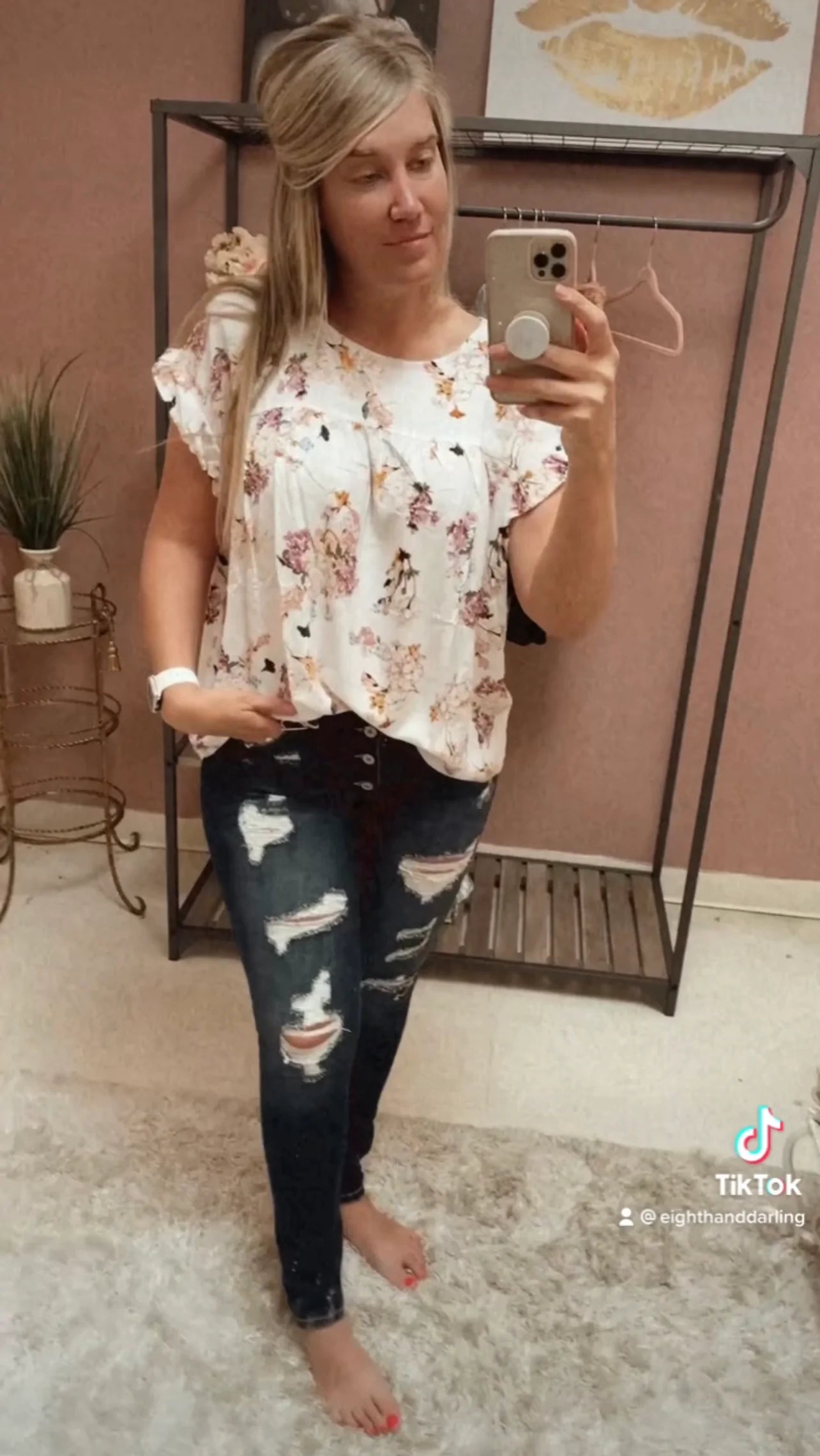 Lola~White Floral Top