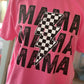 Mama ~ Checkered Lightning Bolt Tee