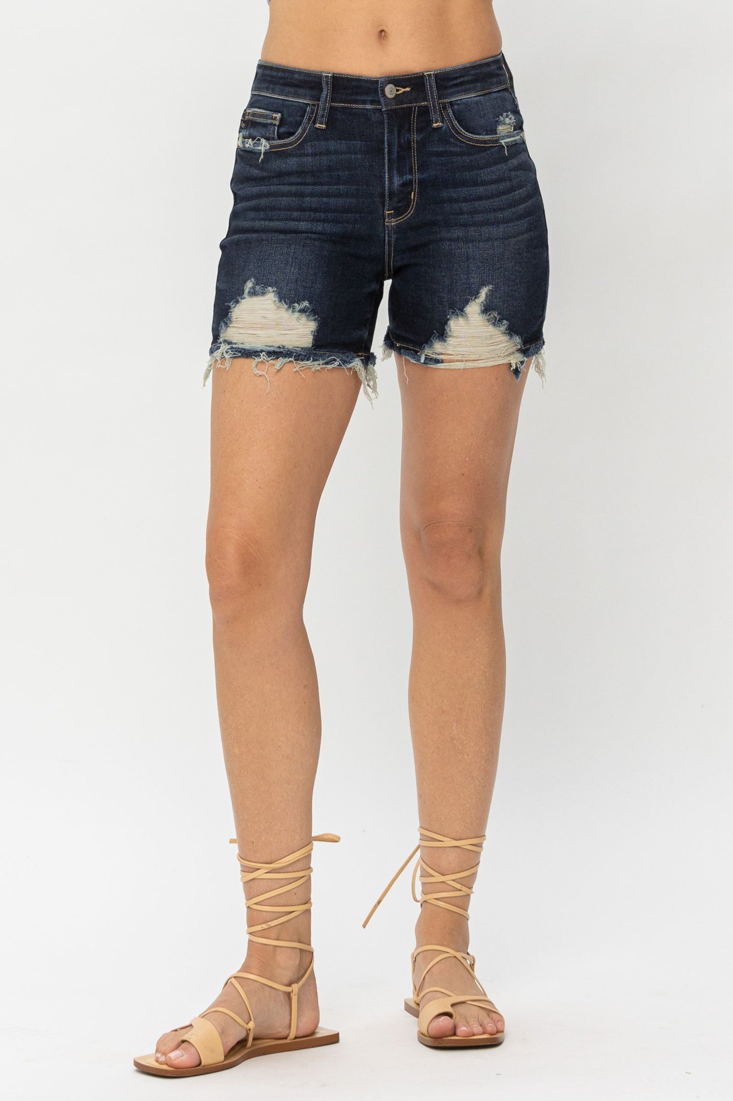 Walker ~ Judy Blue High Waisted Destroyed Shorts