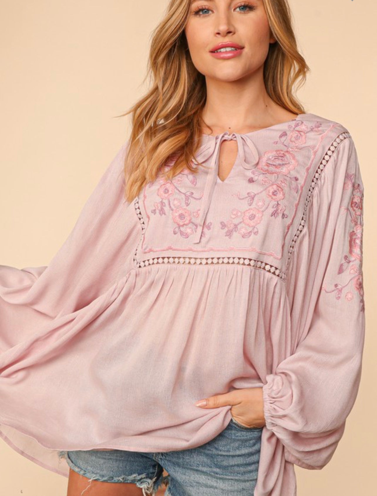 Milo ~ Boho Embroidered Top - Regular and Curvy Sizes