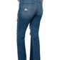 Kylie ~ High Waisted Distressed Flare Jeans