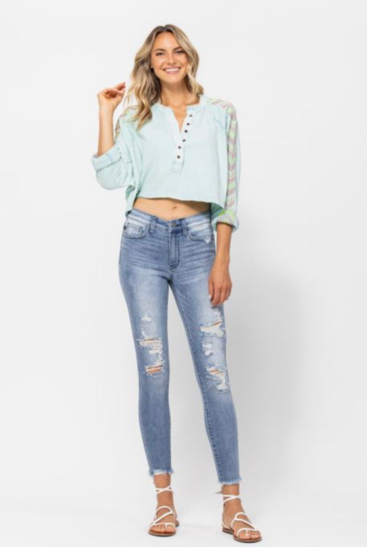 Jessica ~ Lite Wash Distressed Judy Blue Jeans