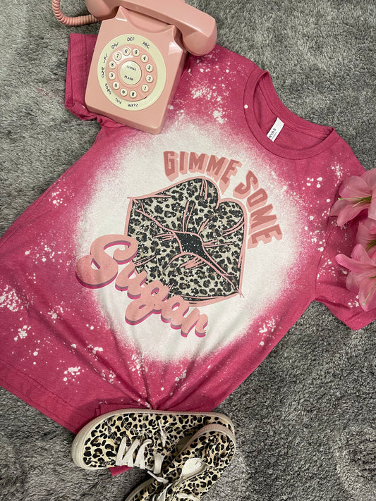 Gimme Some Sugar ~ Raspberry Bleached Graphic Tee