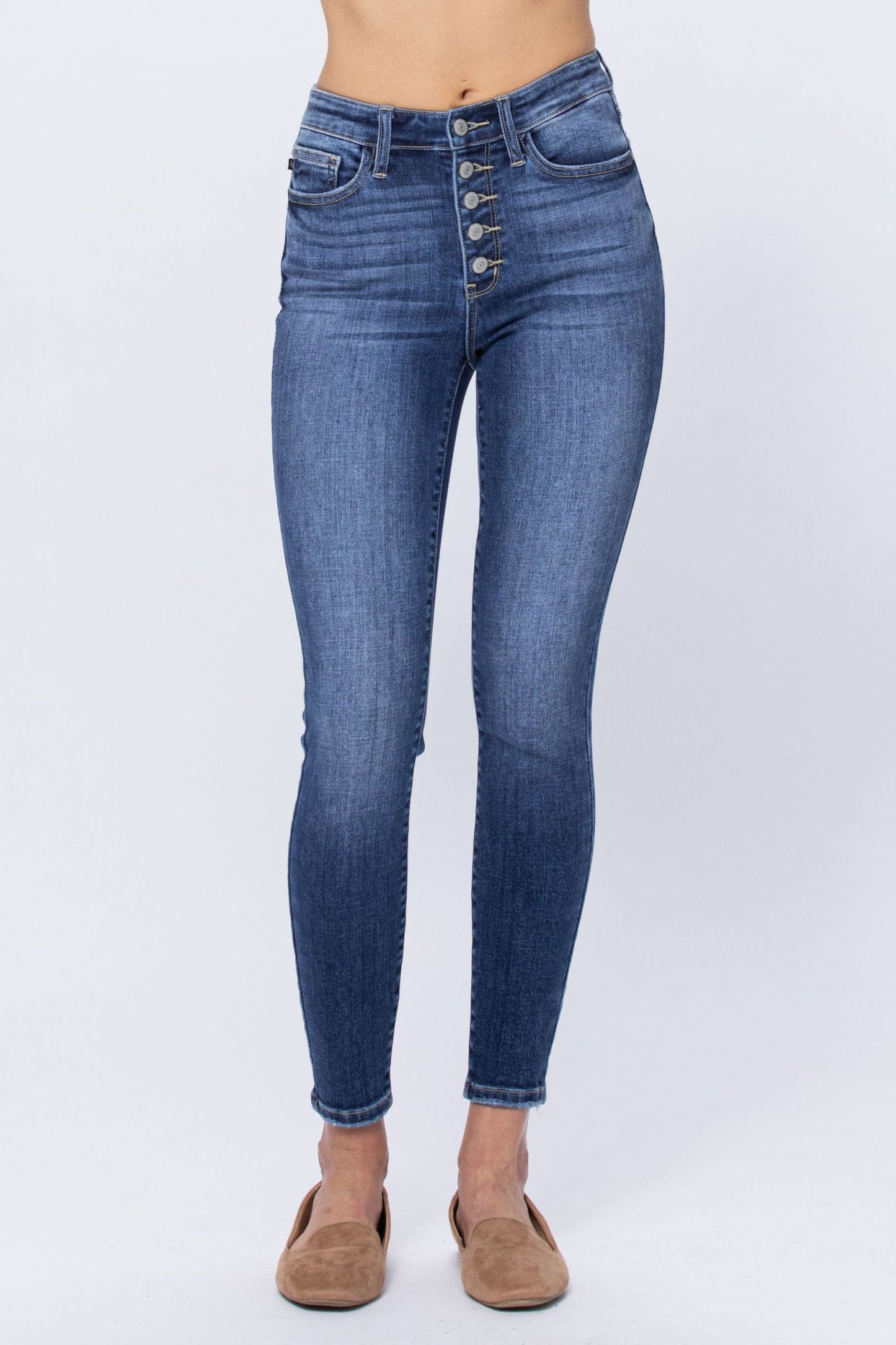 High Rise Button Fly Judy Blue Skinny Jeans