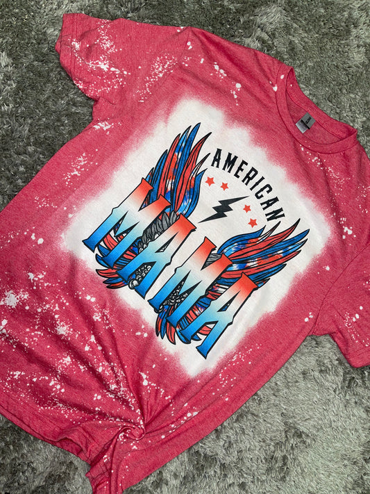 American Mama ~ Bleached Graphic Tee