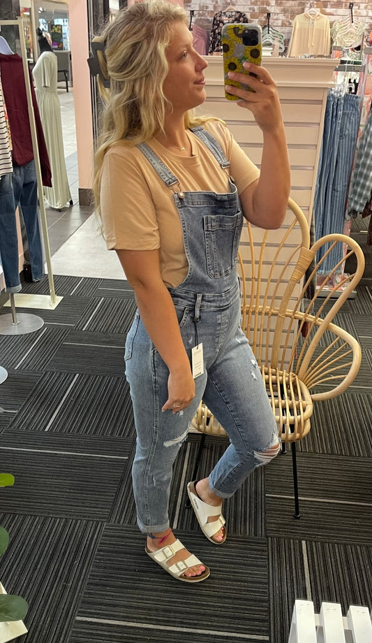 Megan ~ Judy Blue Distressed Overalls