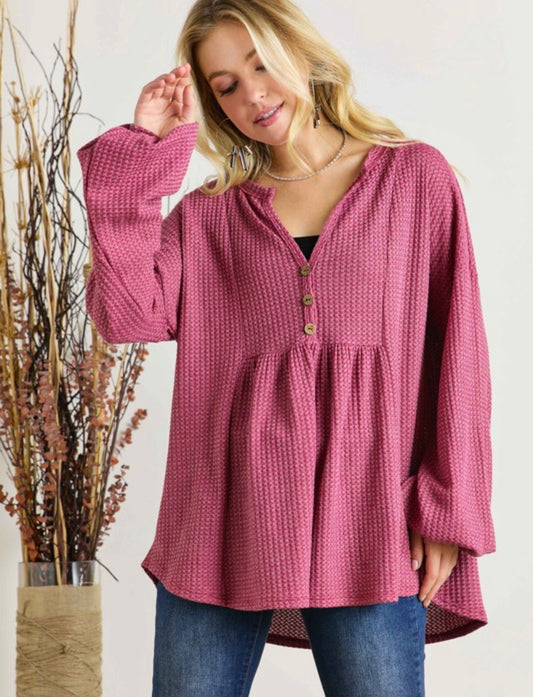 Logan - Waffle Knit Top