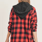Anna ~ Buffalo Plaid Zip up Flannel W/ Hood